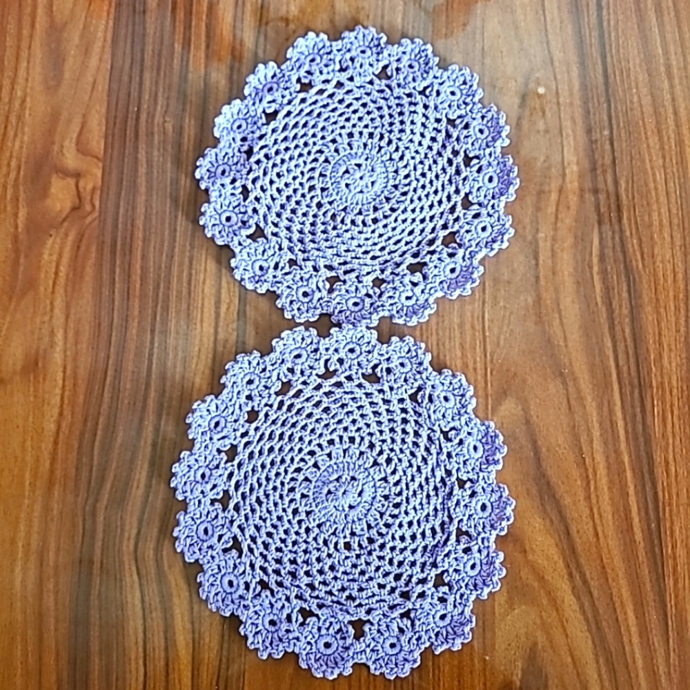 Purple Crochet Doilies 7.5"